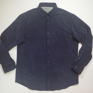 Tasso Elba Corduroy Navy Blue Button Down Medium Shirt
